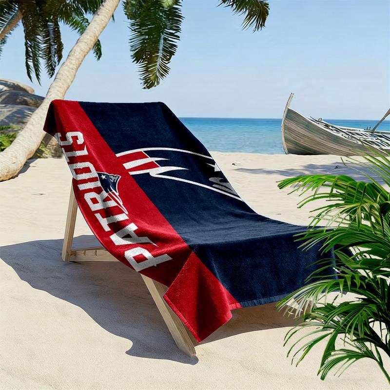 New England Patriots Logo Print Beach Towel, Large Soft Quick Dry Towel for Beach Camping Swimming