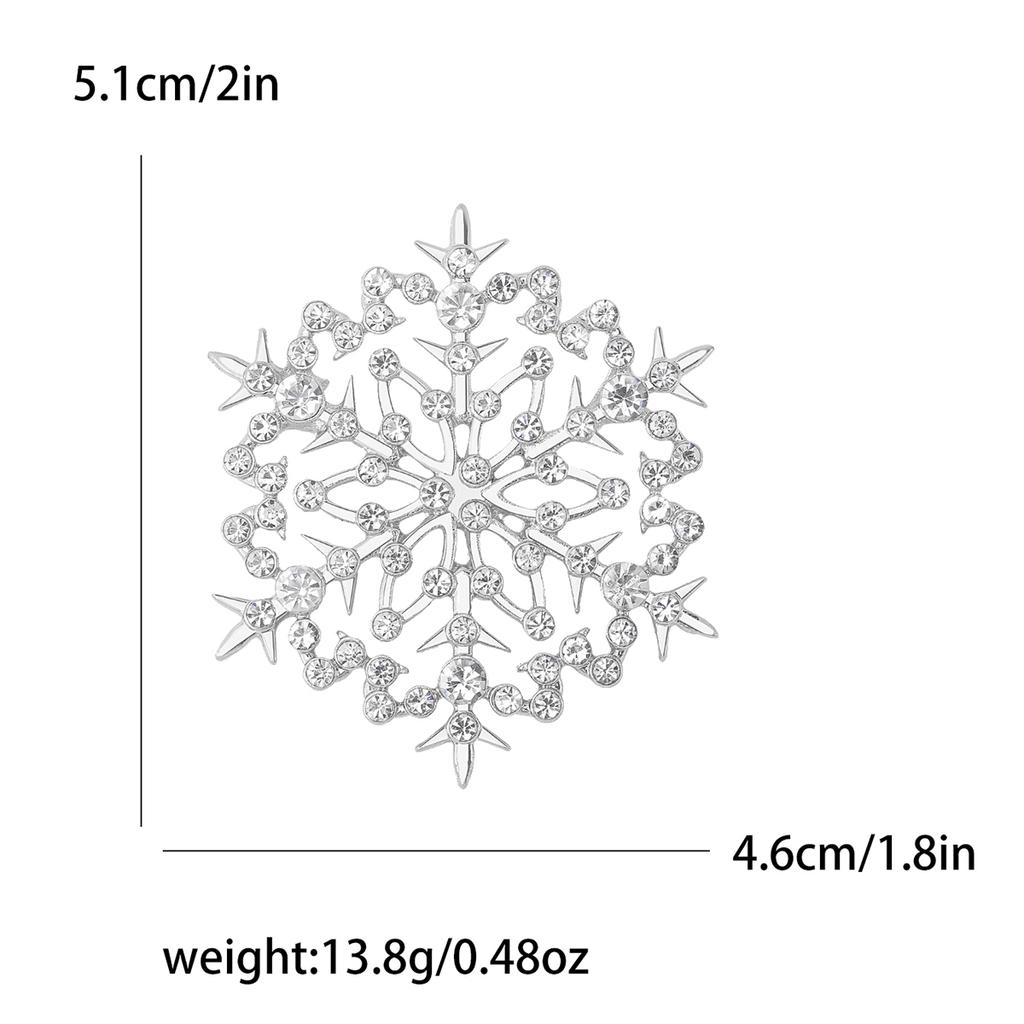 Rhinestone Snowflake Brooches for Women Unisex Christmas Pins Multi-color Available Fashion Jewellery Accessories Gifts