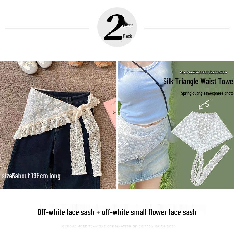 Women's Ballet Lace Trim Skirt with Peplum Waistband and Triangle Scarf Accessory (2025 Style)