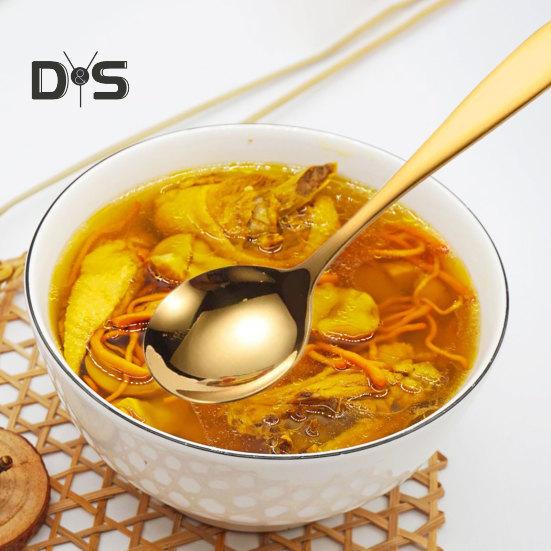 Ложка для супа, не содержащая BPA, пищевая ложка из нержавеющей стали, кухонная ложка с длинной ручкой, столовая посуда, инструмент