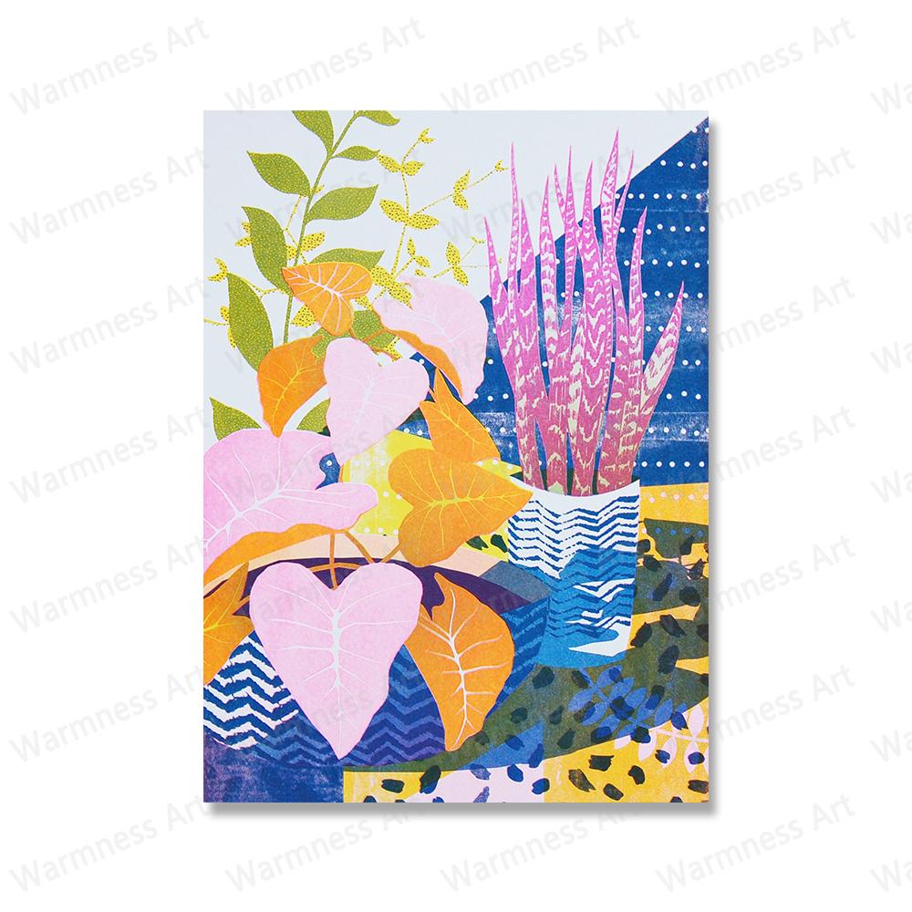 Домашние растения Живопись Ботаническое искусство Постеры Настенное искусство Печать на холсте Растительные настенные картины для гостиной, ванной комнаты Домашний декор без рамки