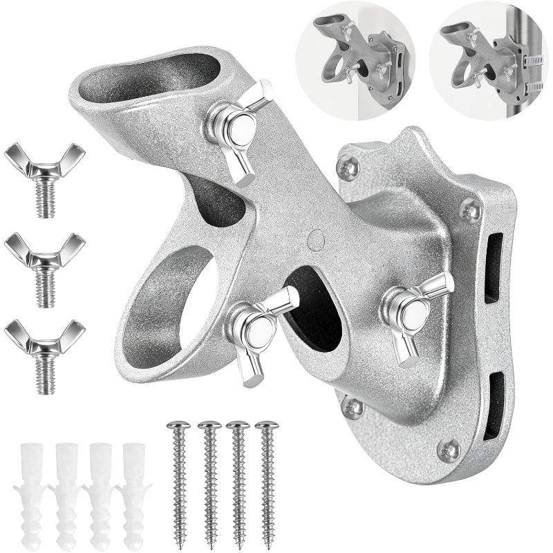 Flag Pole Holder for Outside House, Heavy Duty 1" Flag Pole Mounting Bracket, Aluminum Rustproof Flagpole Bracket Wall Mount with Stainless Hardware