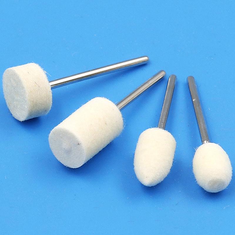 12 Pcs Wool Polishing Head 2.35Mm Shank For Ladies Nails Felt Bobs Engraver Abrasive Tools Grinding Rotary Drill Bit