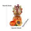 Candle Holder Turkey Statue with Pumpkin Ornament Decoration Thanksgiving Sculpture Resin Figurine