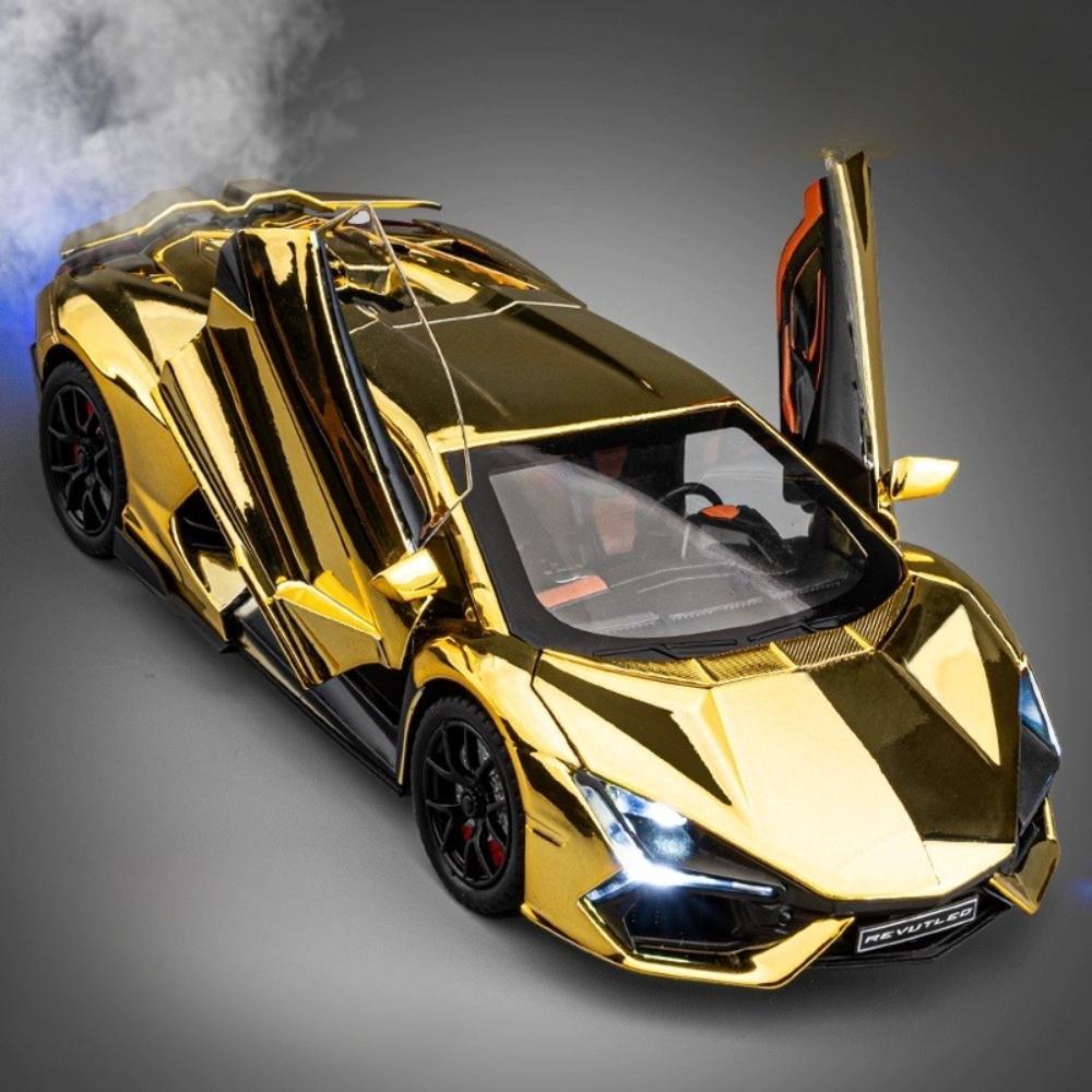 1:24 Lambor Revuelto Сплав Спортивный Автомобиль Литая Модель Игрушка Двери Открываются Звук Свет Оттяни Назад Миниатюрные Автомобили Подарок Парню на Праздник