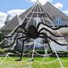 Large Plush Spider Halloween Decoration Prop - Realistic Black Prank Toy