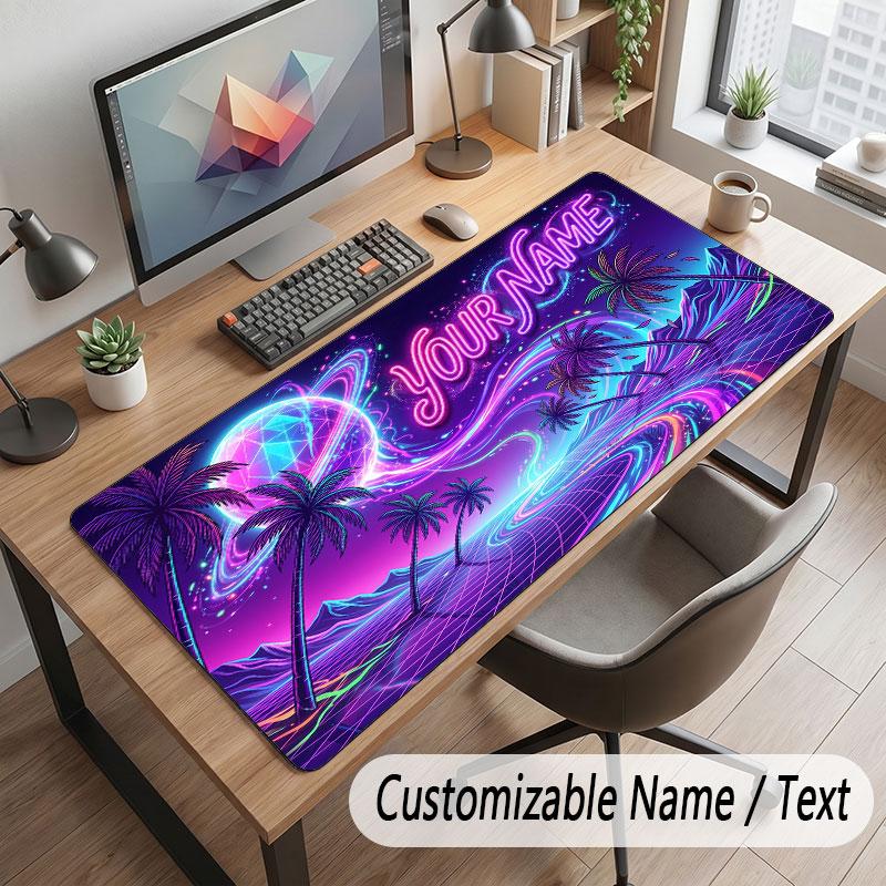 Nature Library Travel Theme Customized Mouse Pad Personalized Print Name Text Desk Mat For Home Office Table Decor