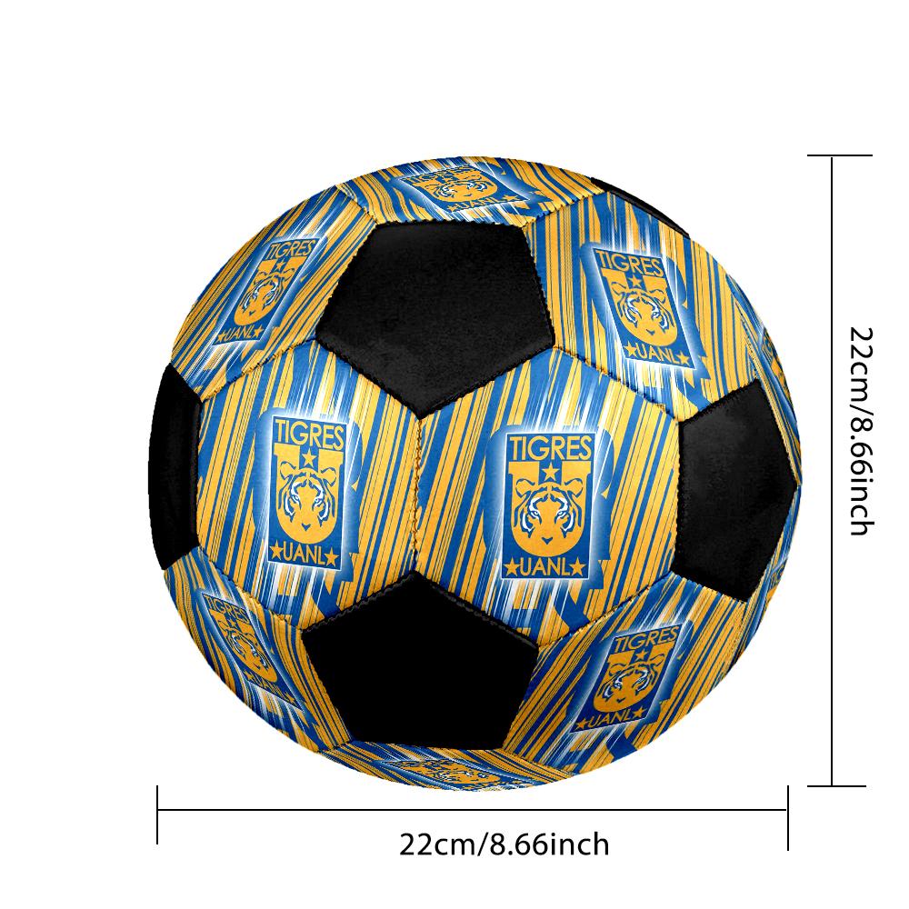 Tigres UANL Indoor Soccer Ball Colorful Machine Stitched PVC Size 5 Team Training Competition Ready Durable High-Bounce Cool Sports Gift