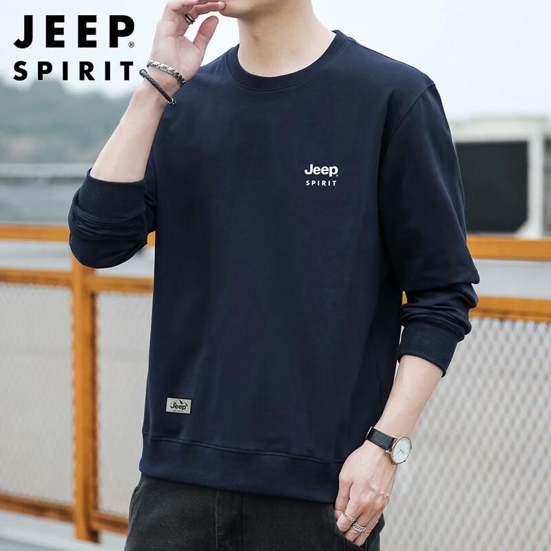 JEEP SPIRIT Men's Autumn/Winter Loose Crew Neck Sweatshirt