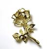 Women Brooch Hollow 3D Rose Flower Design Alloy Pin Suits Coats Sweaters Badge Commuting Dating