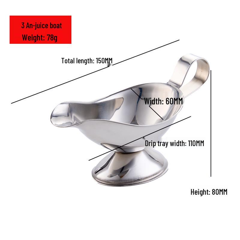 Stainless Steel Non-Magnetic Gravy Boat for Steak and Pepper Sauce