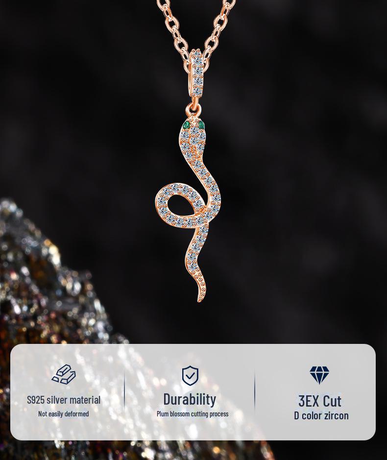 Ожерелье-змейка из стерлингового серебра 925 пробы в корейском стиле, легкая роскошь для женщин