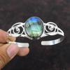 Labradorite Bangle Top Quality Gemstone Jewelry 925 Sterling Silver Cuff Bracelet Adjustable Bangle Handmade Stylish Jewelry Gift For Mother