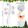 4pcs/set Faux Rabbit Fur Christmas Tree Decorations with Candy Bells Branches Polyester Holiday Ornaments for Xmas Decor