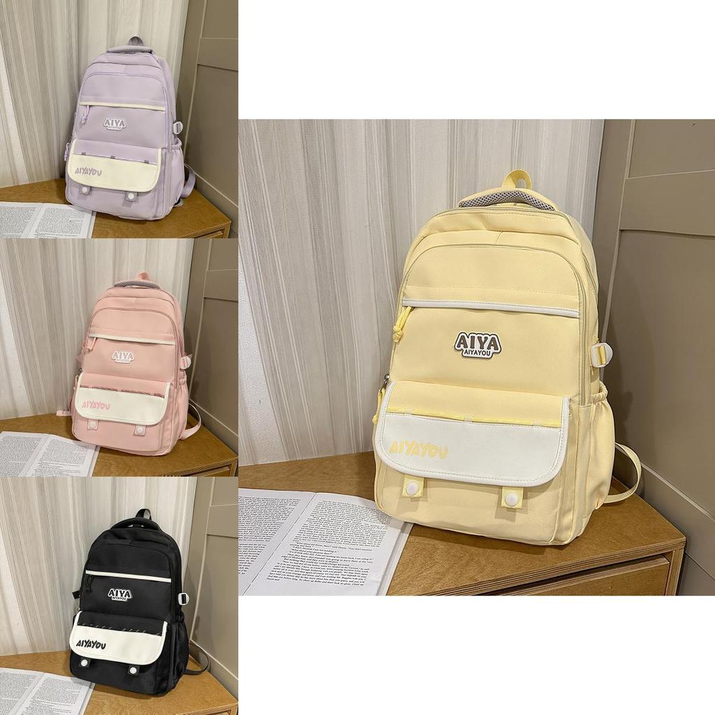 Letter Backpack For Women College Students Nylon Casual Travel With Antiload Features For Daily Use