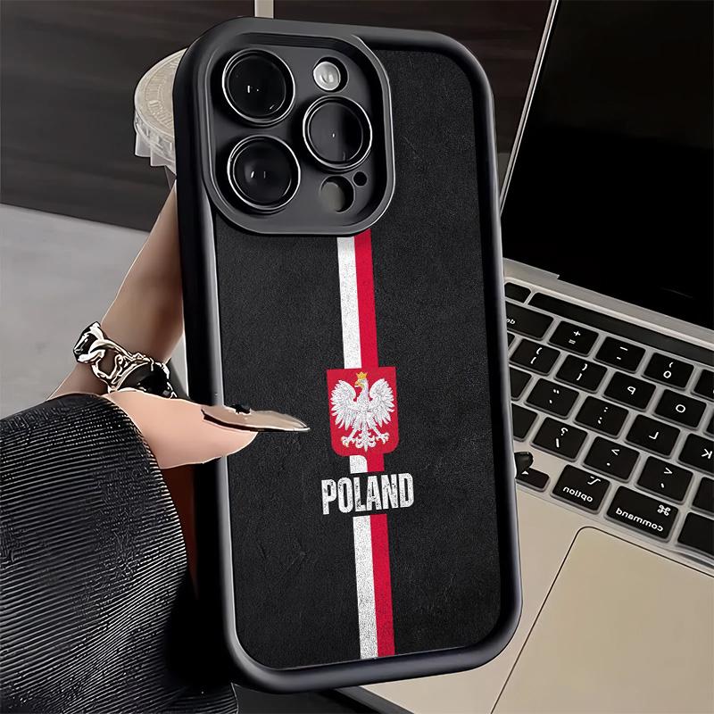 Чехол для телефона iPhone 17 Air 16E 15 16 Pro Max Флаг Польши Белый Красный Чехол 14 Plus 13 12 Mini Мягкий Силиконовый Fundas