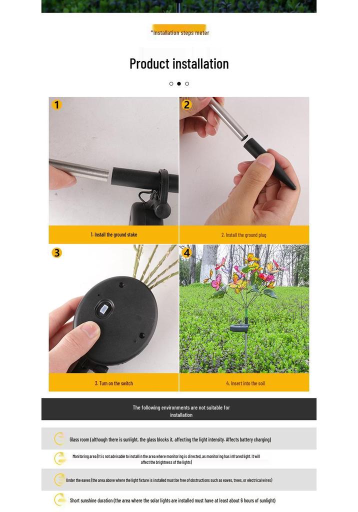Solar Butterfly Lawn Lights: Outdoor Garden Decor & Wind Chime