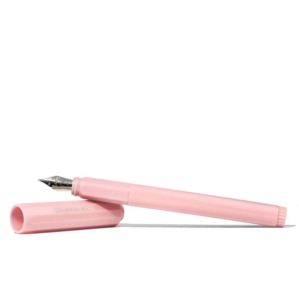 Колесо Обозрения Карусель Перо Ручка Акриловый Смешанный Корпус Воздухонепроницаемый Защелкивающийся Колпачок Кисть для Бровей Розовый Средний Наконечник