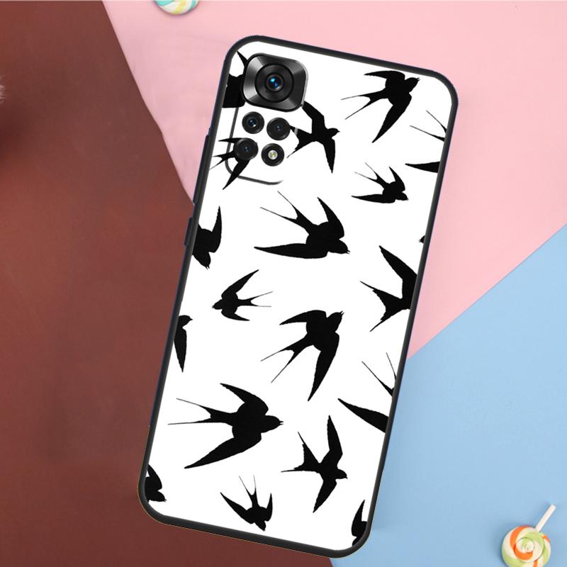 Чехол с узором «Коллаж из ласточек» для Xiaomi Redmi Note 13 14 Pro 12 11 9 10 9S 10S 11S 12S Redmi 14C 10C 12C 13C