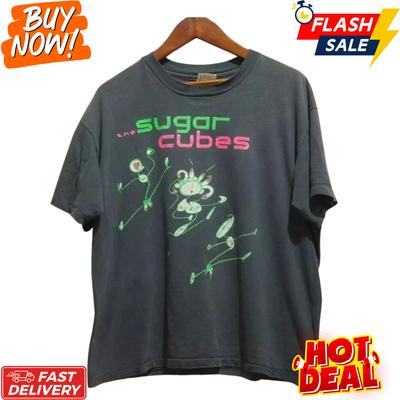 Bjork The Sugar Cubes Базовая Черная Винтажная 90-х Унисекс Футболка Репринт S-5XL Быстрая Доставка Унисекс Футболка