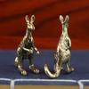 Винтажная фигурка животного, скульптура кенгуру из латуни с золотым покрытием для украшения стола