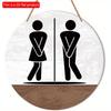 1 шт. 2d плоский круглый деревянный знак туалета - 20 см, домашний бизнес торговый центр бар ванная комната знак настенное украшение туалет, пожалуйста, мойте руки