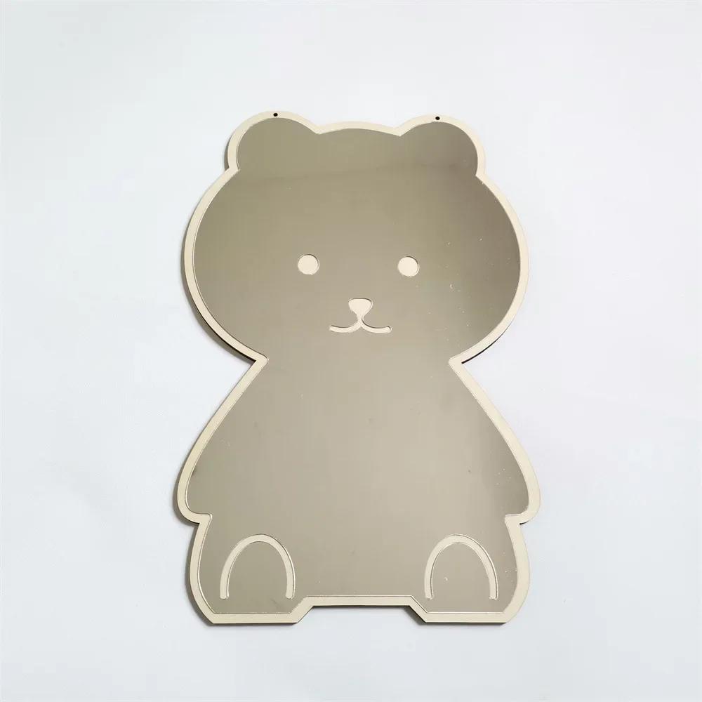 Креативное декоративное зеркало для детской комнаты, милое акриловое зеркало в форме медведя и кролика, реквизит для детской фотографии, скандинавский домашний декор для детской