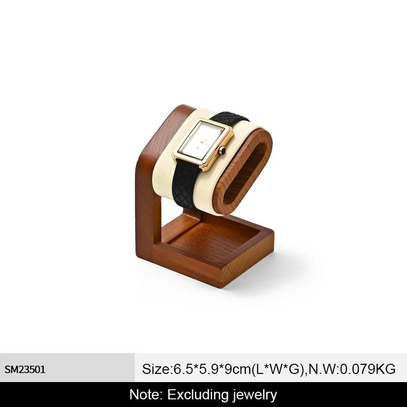 WoodTen Solid Wood Watch & Jewelry Display Stand, Bracelet Bangle Scrunchie Headband Organizer Rack