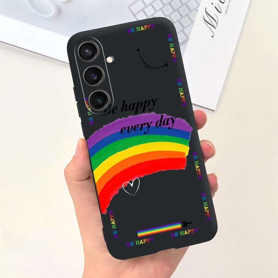 Для Чехла Funda Samsung A35 5G Case SM-A356E Пара Любовь Сердце Цветок Кошка Рисунок Задняя Крышка Для Samsung Galaxy A35 5G Etui