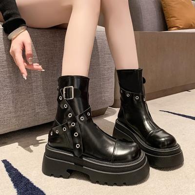 2024 Горячая Распродажа Новые коричневые ретро-сапоги с круглым носком и толстым каблуком, супер высокие женские ковбойские сапоги с французской пряжкой в стиле вестерн для женщин