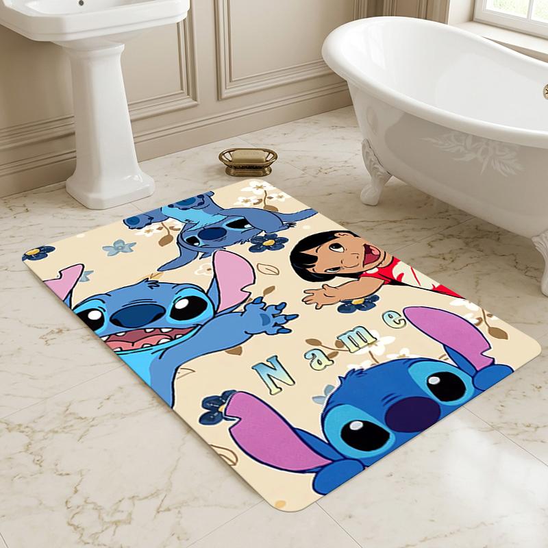 Custom Name Stitch Fun Living Room Non-Slip Area Rug Soft Carpet for Bedroom Kids Playroom Sofa Office Home Decor Doormat