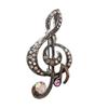 [R8525] - Silver White 'Music' Designer Brooch (treble Clef) - 45x23mm
