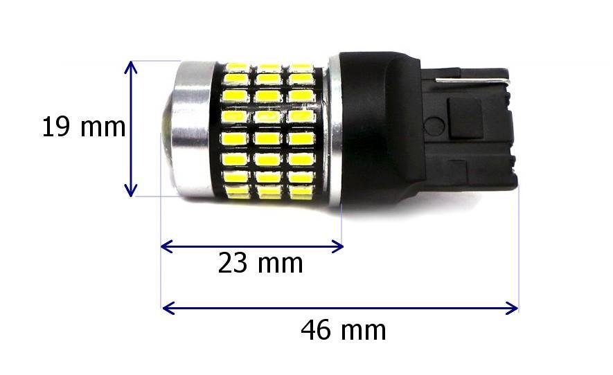 2 шт. светодиодная лампа 7440 W21W 12-24В CANBUS 2100 лм белая с линзой Off-Road
