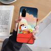 Черный чехол AN13 Snoopy Cartoon для iPhone 16 15 Plus 14 13 12 11 Pro 8 7 6S SE 5S X XR XS Max Realme C30 C33 C31 9I Huawei Y8P Y9 Sofe Cover