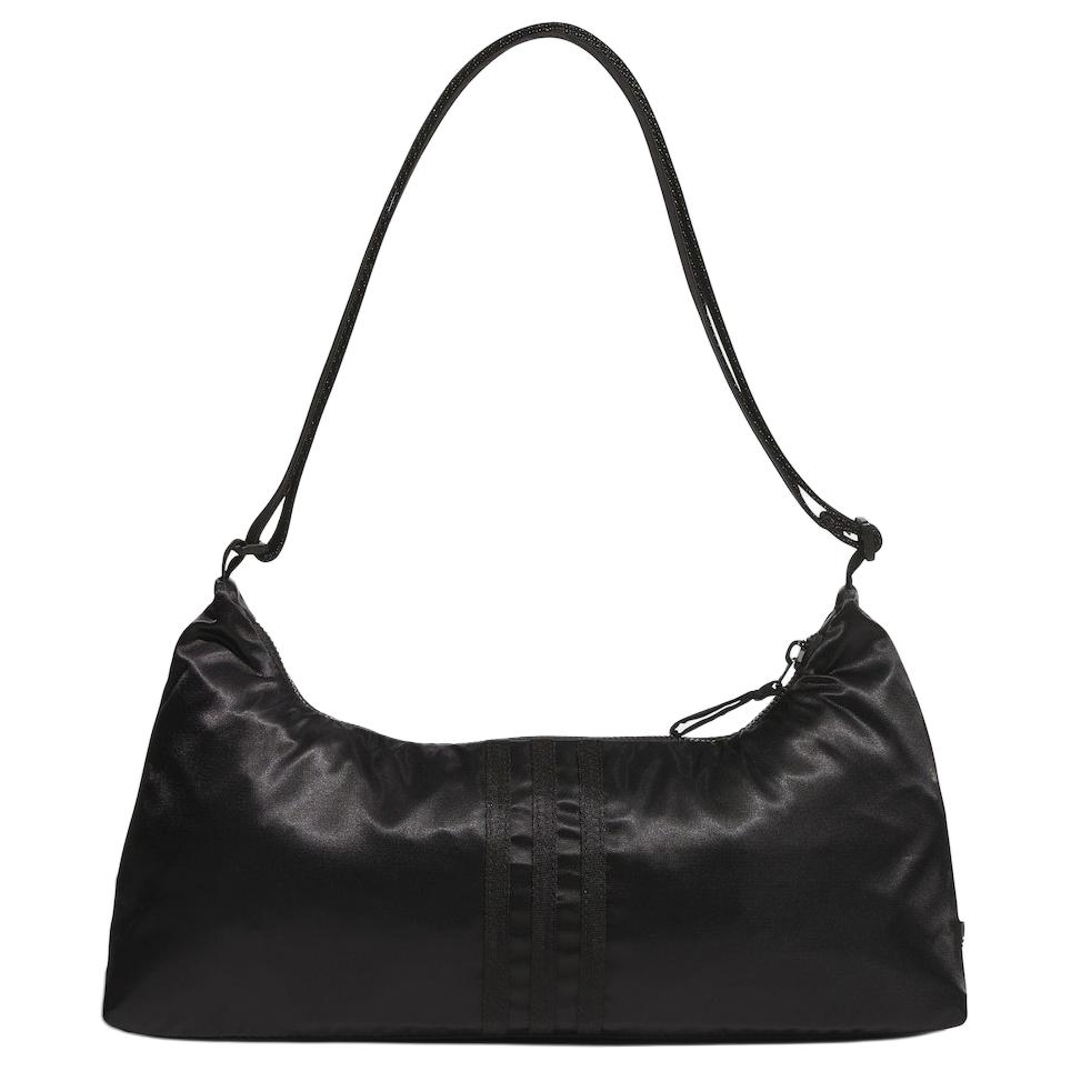 Adidas Originals Bow Tie Brand Logo Butterfly Knot Detail Nylon Underarm Baguette Handbag Shoulder Bag Small Women Handbags Black KC2770