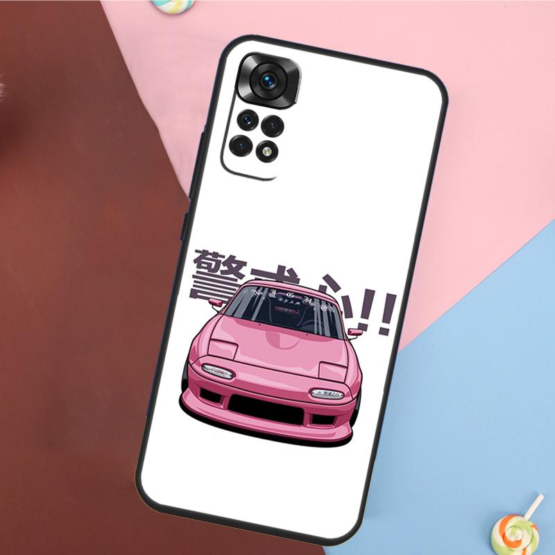 Japan JDM Sports Car Case For Xiaomi Redmi Note 11 11S 10 10S 9 9S 12 Pro Redmi 12C 9C 10A 10C Soft Cover Shell