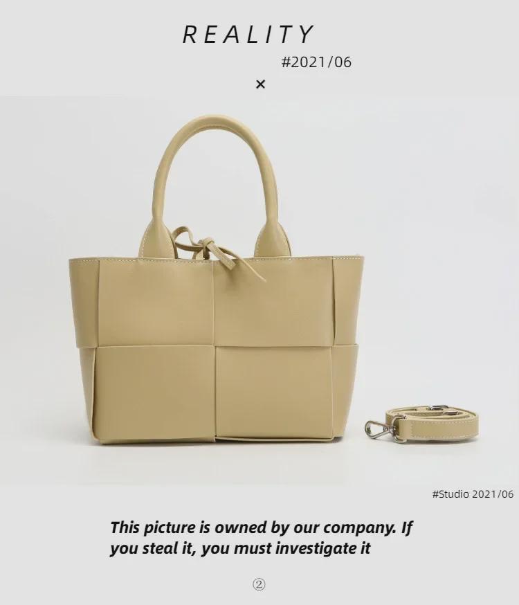 Женская сумка-тоут из натуральной кожи ручной работы - новинка 2022 года, большая вместимость, легкий роскошный стиль