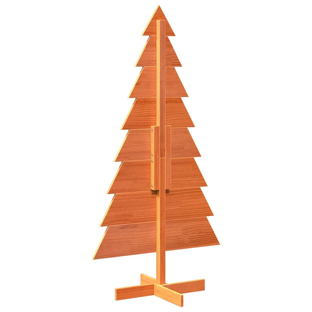 Christmas Tree for Decorating Wax Brown 150cm Solid Wood Pine