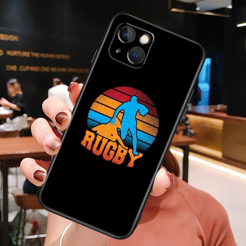 Rugby Phone Case For iPhone 16 Pro Max 15 13 12 11 14 Pro Max Plus 12 13 Mini XR 16e Funda Cover