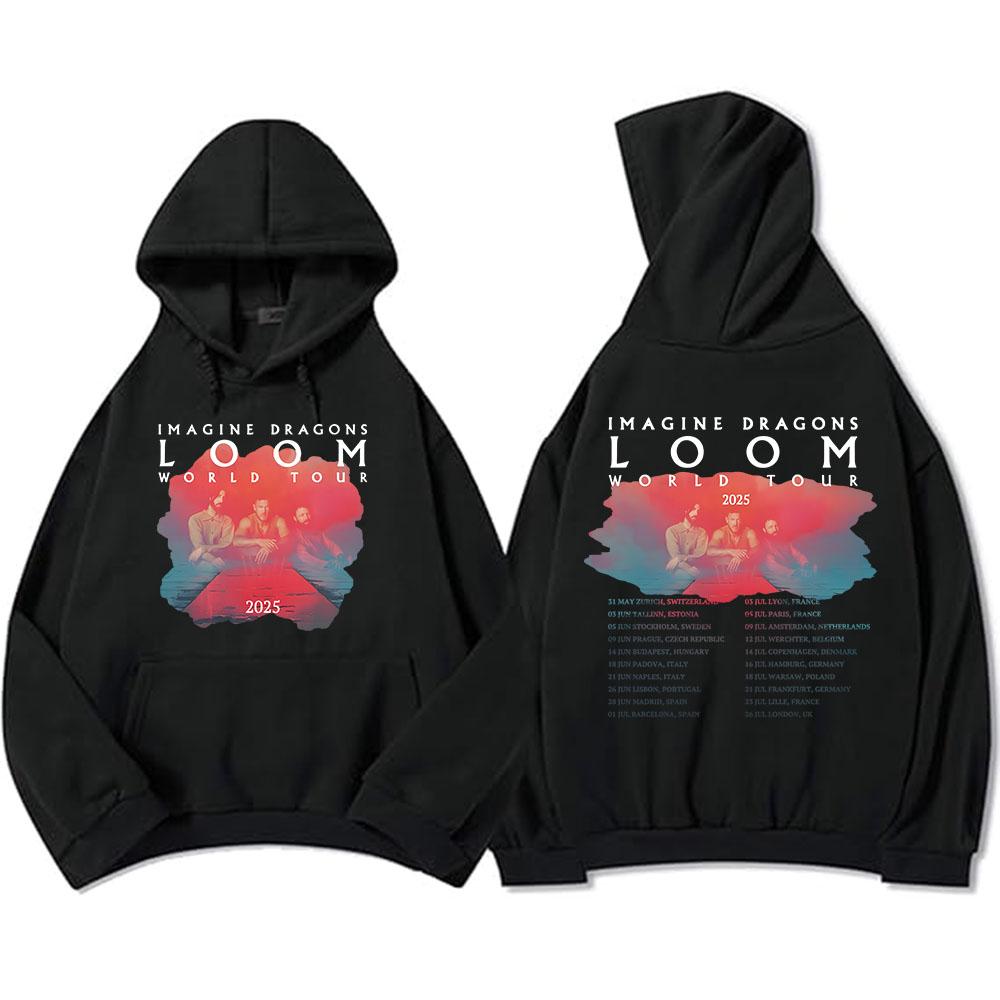 Imagine Dragons Loom Tour 2025 Толстовки мужские хип-хоп унисекс уличная одежда флис удобные мягкие толстовки