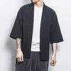 Three-quarter Sleeve Shirt Men's Taoist Robe Chinese Style Summer Clothes Men's Hanfu Loose Large Size Cardigan Kimono Jacket