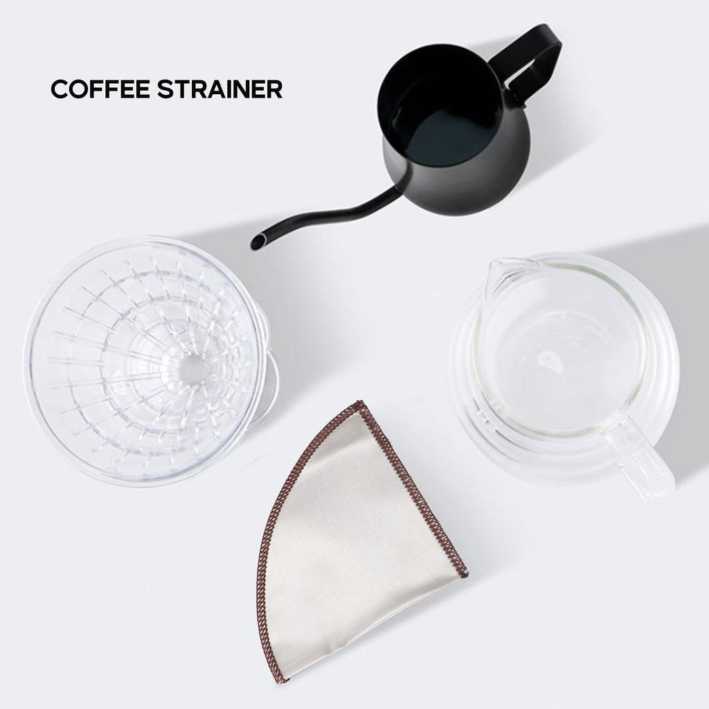 Dovhmoh Reusable Coffee Filter Mesh Paperless Coffee Filter Stainless Steel Cone Filter 3-4 Cup Coffee Drip Filter