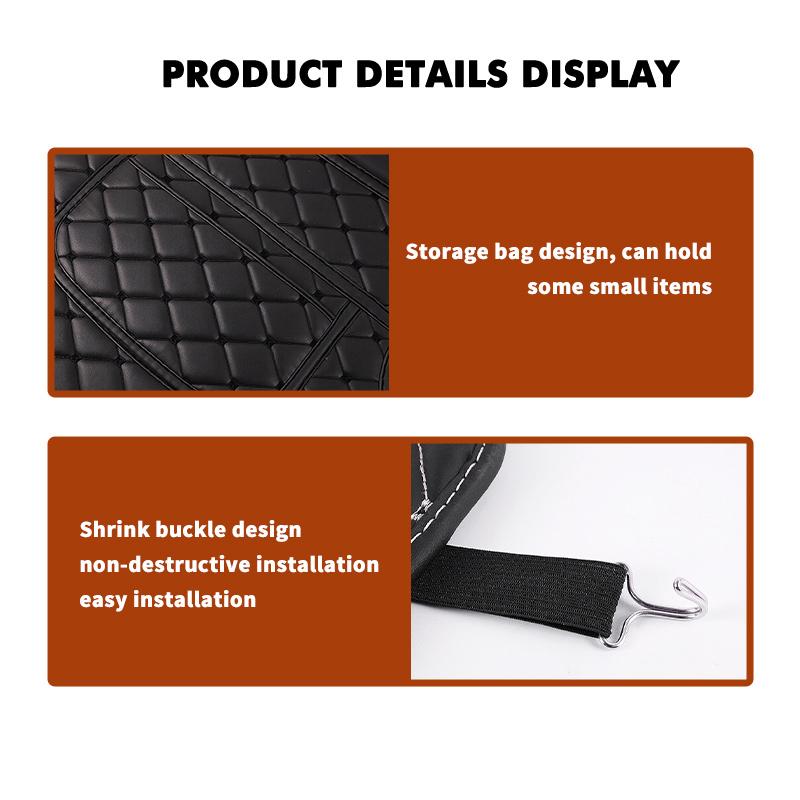 AABIB1 For Benz Car Logo Seat Back Protector Pad Leather Anti Kick Pads Anti Dirty Protect Mats AMG Exclusive A C E R V Class CLA CLS