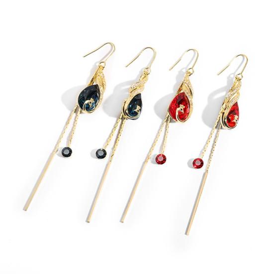 1 пара висячих сережек, блестящие нежные ювелирные изделия, линейные серьги в форме павлина для свиданий