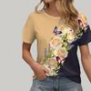 Модная женская футболка с цветочным принтом «Бабочка», забавная повседневная футболка с круглым вырезом и короткими рукавами, летняя женская футболка