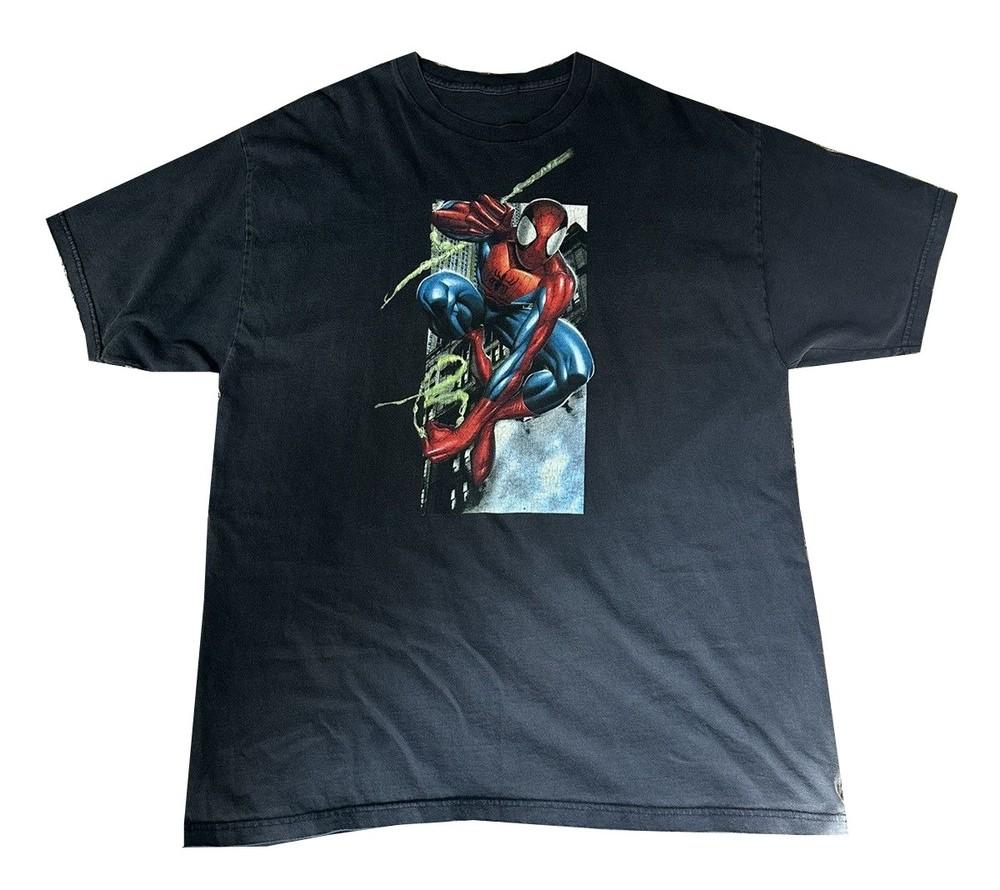 НОВАЯ футболка Marvel Человек-паук 2002 года Обычный размер S-5XL Репринт Унисекс Футболка