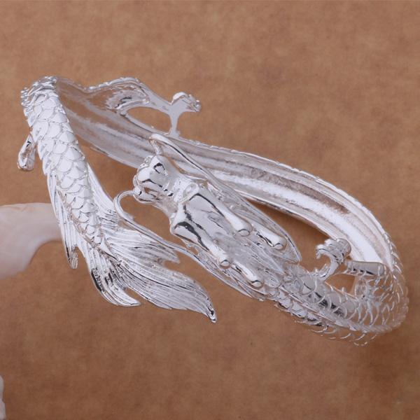 Настоящие серебряные мужские браслеты, браслеты, изящные открытые браслеты-манжеты с драконом для мужчин, подарок на день святого Валентина для влюбленных на день рождения /adagw