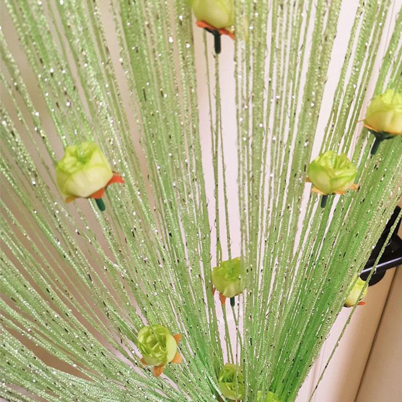 1 шт., домашний декор, роза, оконная занавеска, занавеска из полиэстера, занавеска для двери, разделитель, шелковая веревка