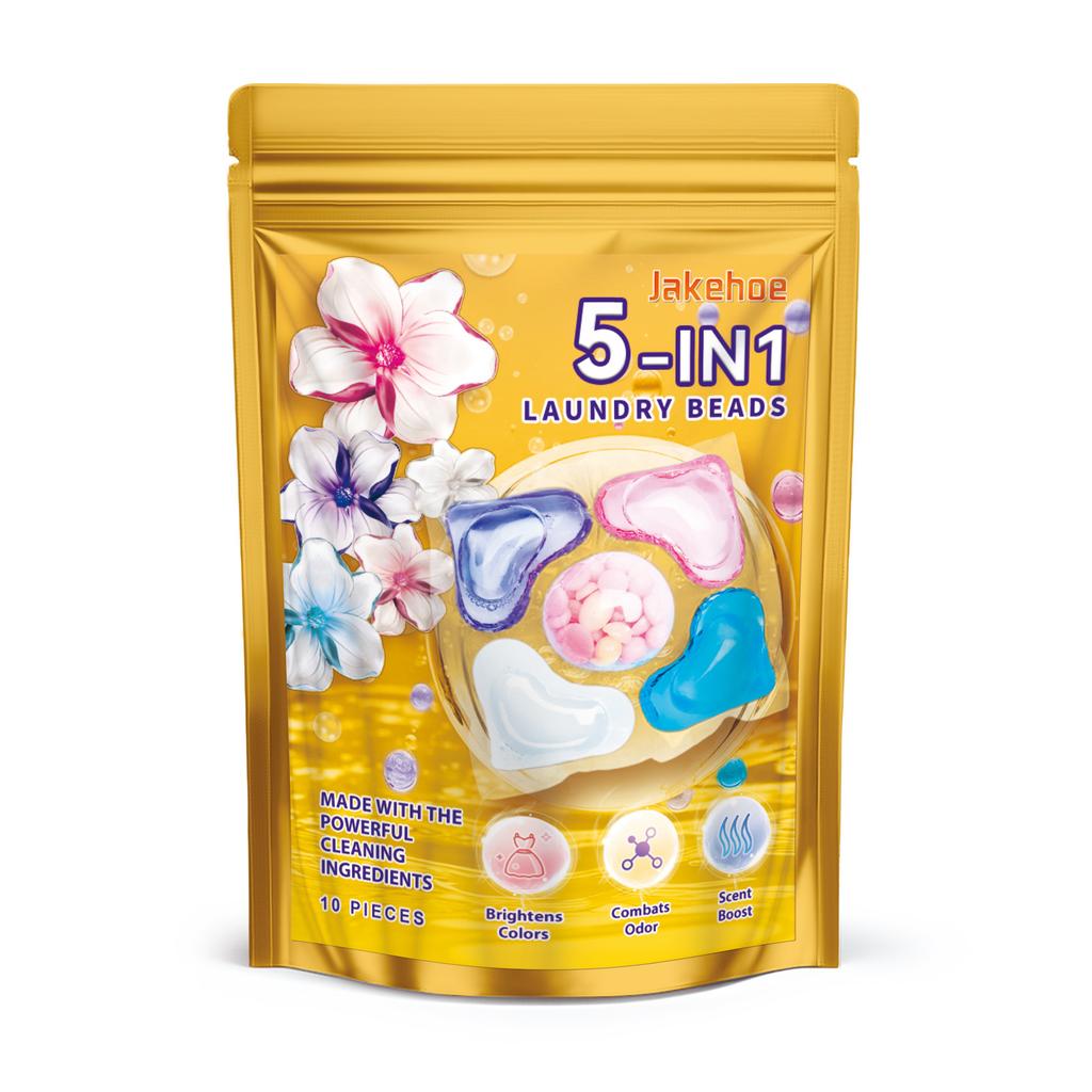 Капсулы для стирки 5 в 1 со свежим ароматом и длительным эффектом для удаления пятен с одежды