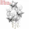 9pcs Gold and Black Confetti Balloons Star Foil Ballons Happy Birthday Party Decoration Kids Balloon Wedding For Holiday